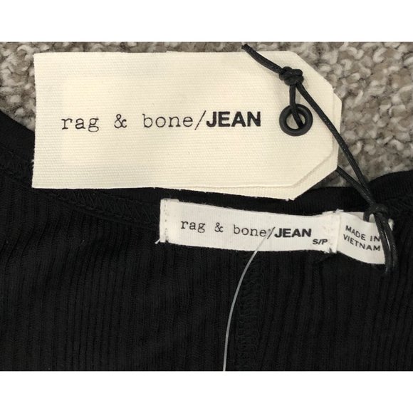 NWT Rag & Bone Black 90's High Low Ribbed Tank - Picture 3 of 6